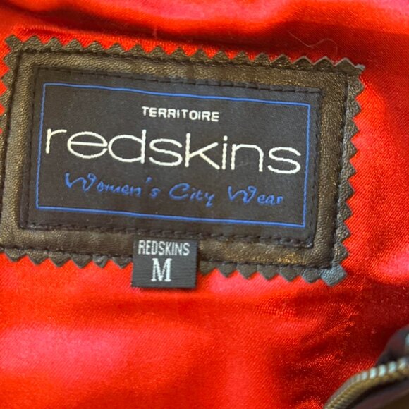 Black/Red Leather Varsity Bomber Jacket - Picture 3 of 3